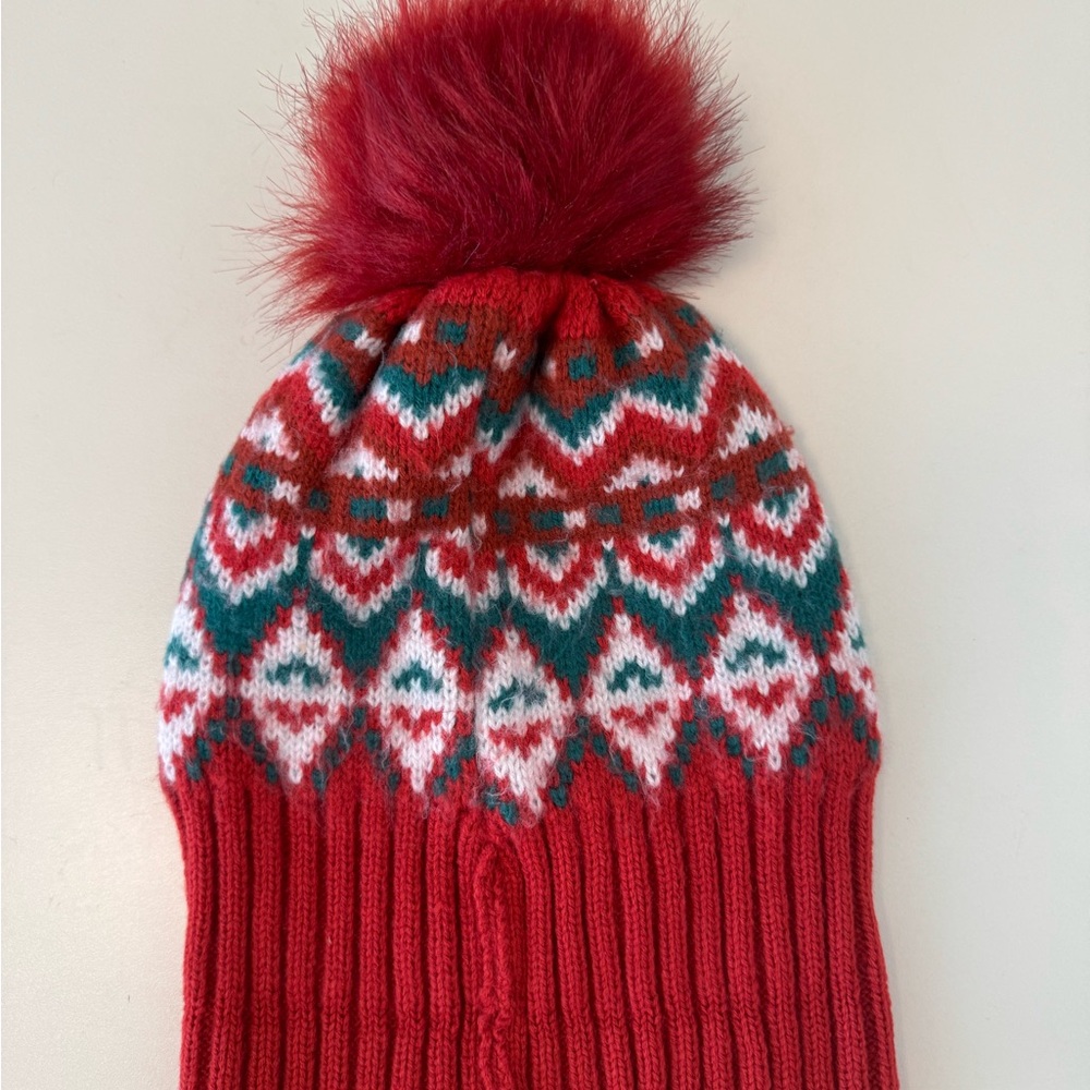 Cozy Red Knit Pom-Pom Hat for Kids